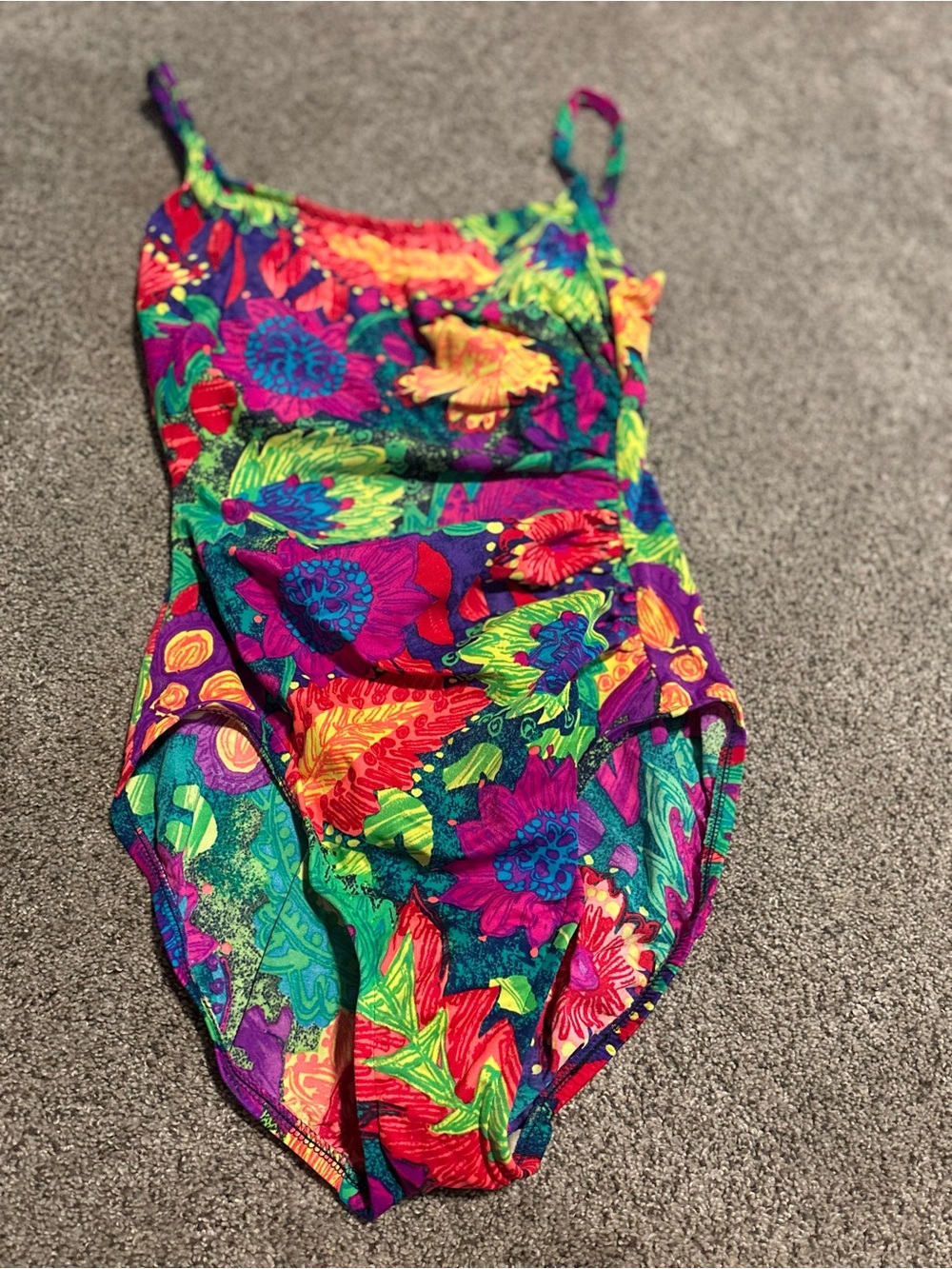 Vintage Vibrant Floral One-Piece Swimsuit - Multicolor